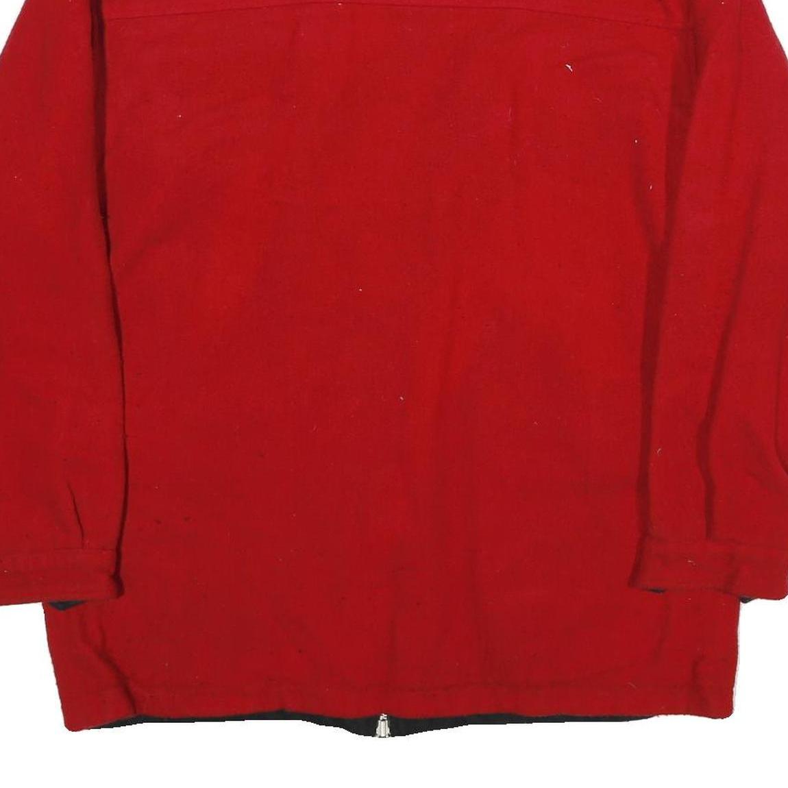 MARLBORO Mens Red Cotton Blend Zip Jacket L Classic Casual Outerwear