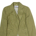 UBUC COLLECTION Womens Blazer Jacket Green Flannel 90s Houndstooth XXS