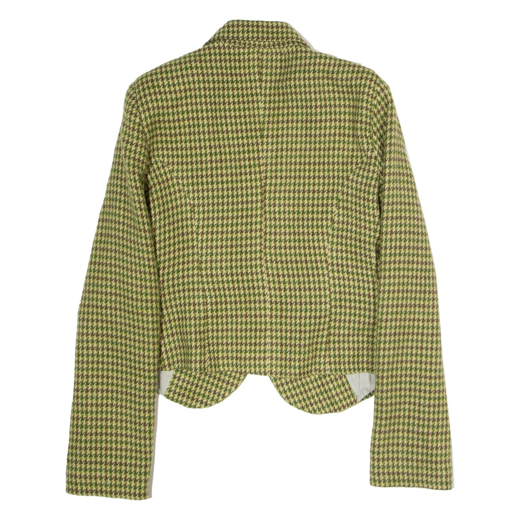 UBUC COLLECTION Womens Blazer Jacket Green Flannel 90s Houndstooth XXS