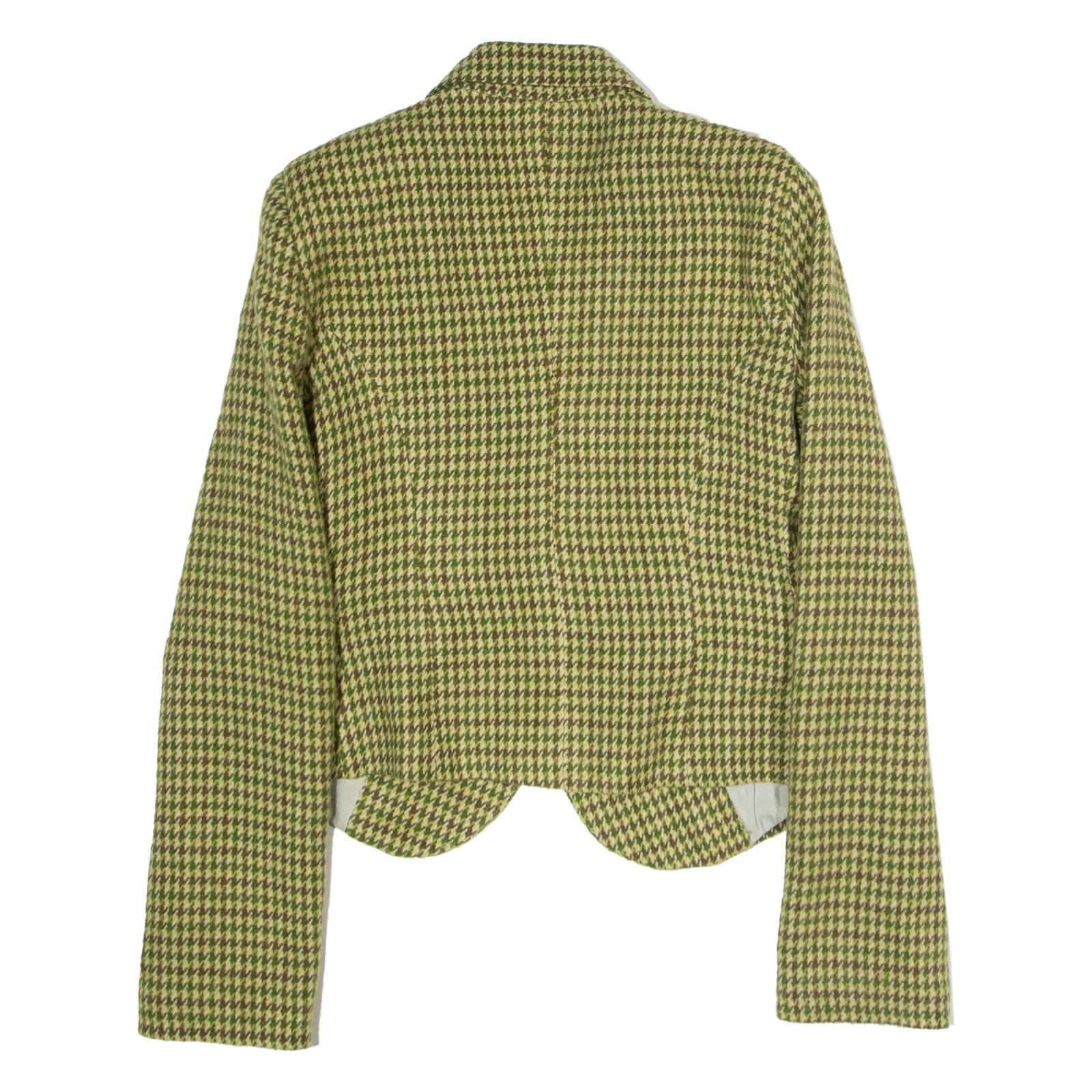 UBUC COLLECTION Womens Blazer Jacket Green Flannel 90s Houndstooth XXS