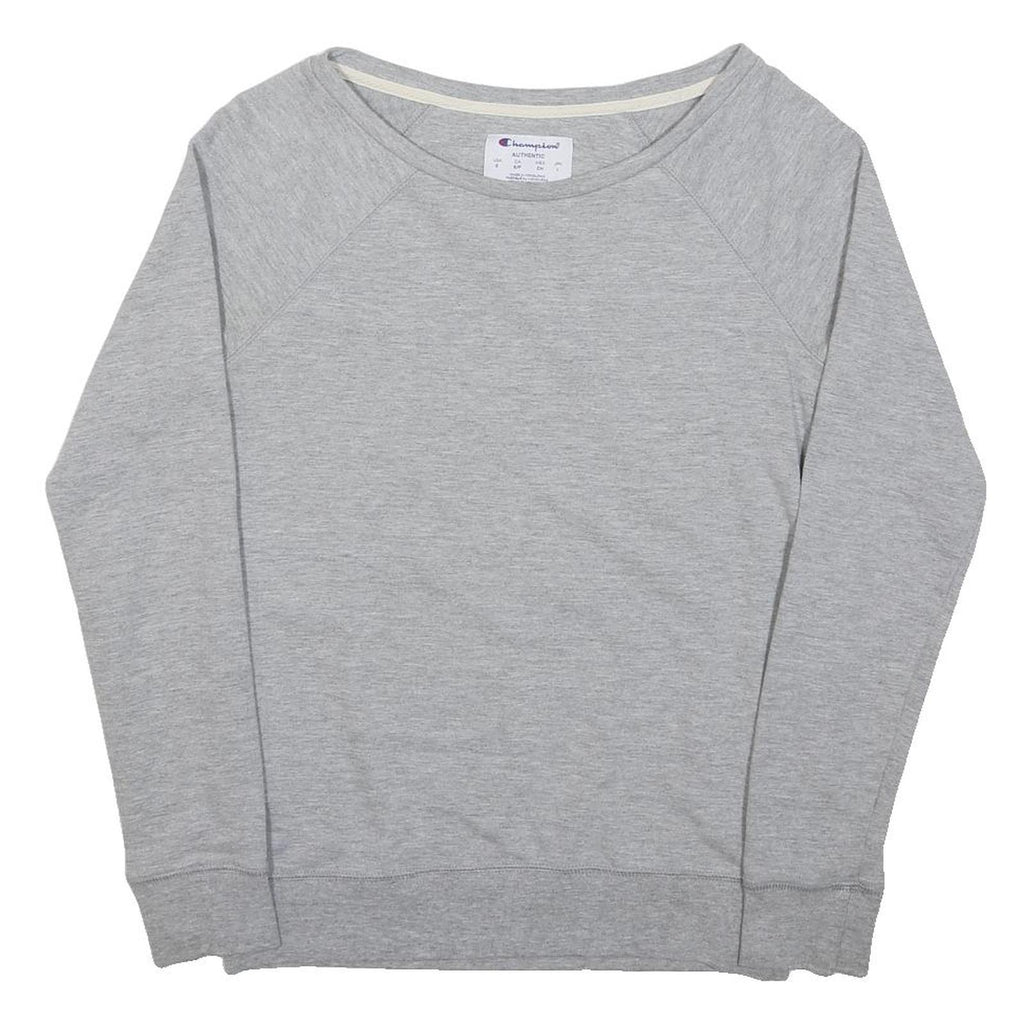 CHAMPION Womens Grey Cotton Blend Crew Neck S Lightweight Pullover Sweatshirt