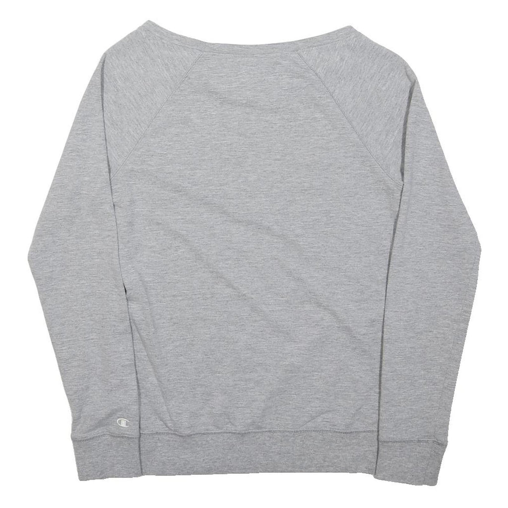 CHAMPION Womens Grey Cotton Blend Crew Neck S Lightweight Pullover Sweatshirt