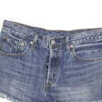 LEVI'S Womens Denim Blue Casual Shorts L W32 Frayed Hem