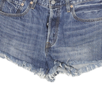 LEVI'S Womens Denim Blue Casual Shorts L W32 Frayed Hem