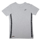 NIKE Mens Grey & Black Cotton Blend Short Sleeve V-Neck T-Shirt S Casual