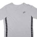 NIKE Mens Grey & Black Cotton Blend Short Sleeve V-Neck T-Shirt S Casual