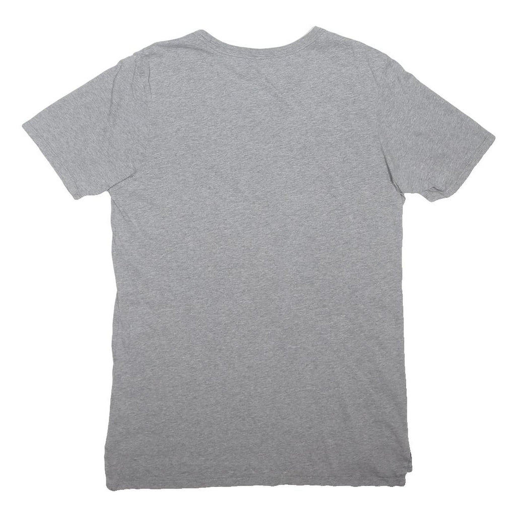 NIKE Mens Grey & Black Cotton Blend Short Sleeve V-Neck T-Shirt S Casual