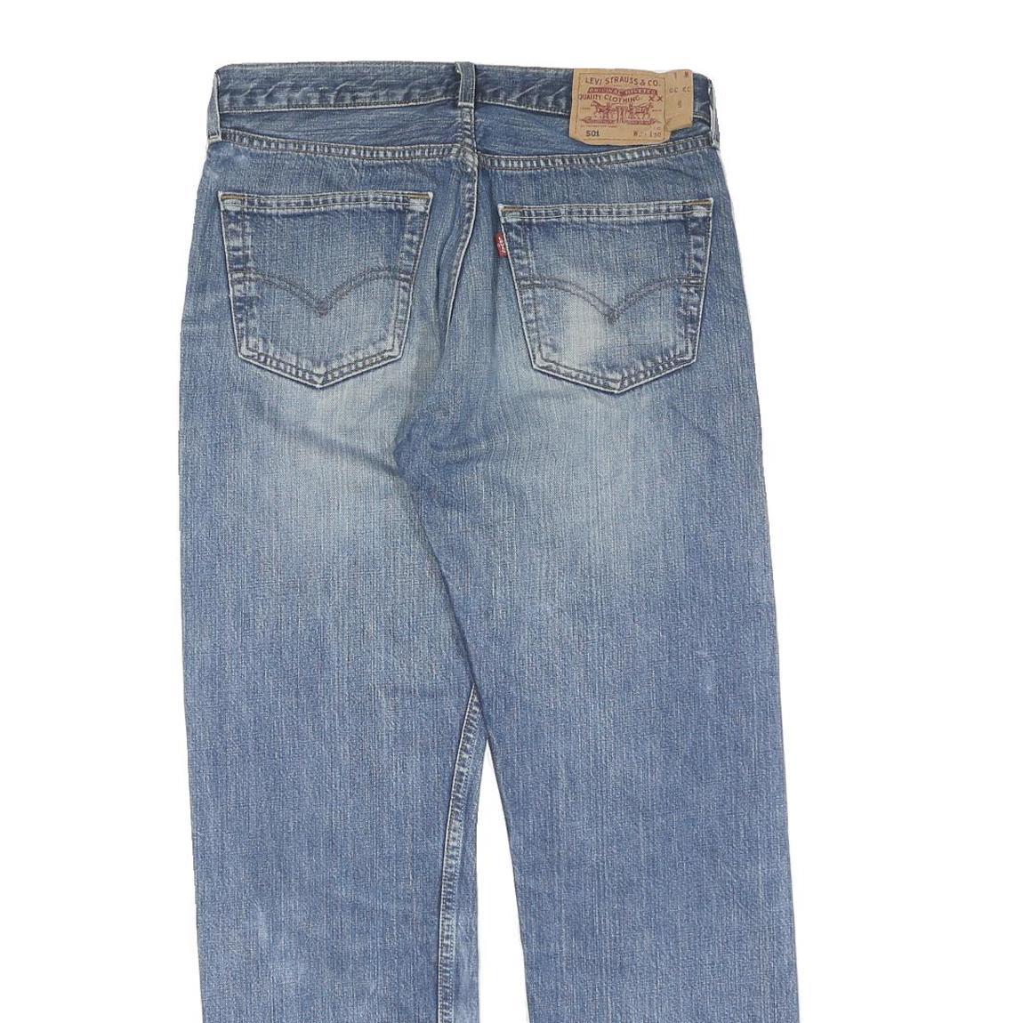 LEVI'S 501 Mens Jeans Blue Regular Straight Denim Medium W32 L30 Classic Fit