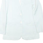 ZARA Womens White Blazer Jacket XS Faux Silk Plain Button Closure Tailored