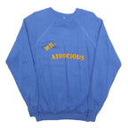 ROBINSON Mens Blue Sweatshirt XL Crew Neck Cotton Blend Pullover Coach Print