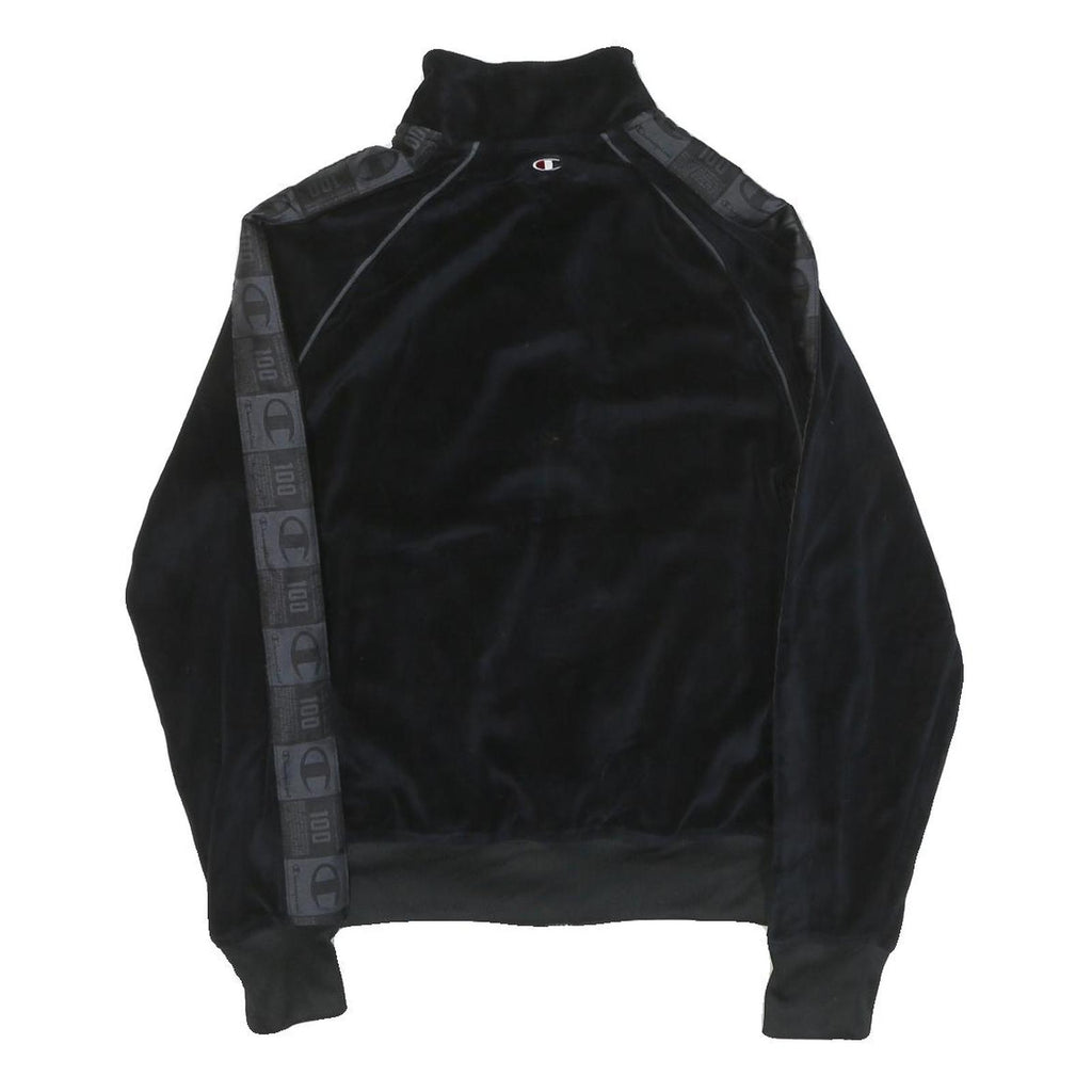 CHAMPION Mens Black Track Jacket S Polyester Blend Plain Zip Casual Sportswear