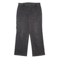 Womens Loose Fit Black Denim Jeans W36 L32 Cargo Style Cotton Blend Zip Closure