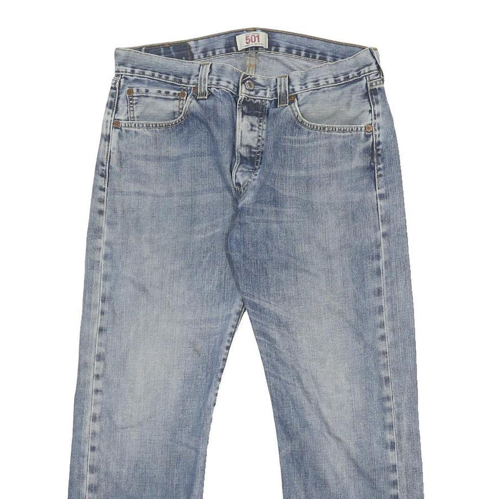 LEVI'S 501 Mens Jeans Blue Regular Straight Denim Medium W32 L26 Classic Button