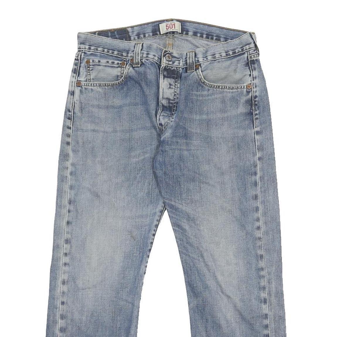 LEVI'S 501 Mens Jeans Blue Regular Straight Denim Medium W32 L26 Classic Button