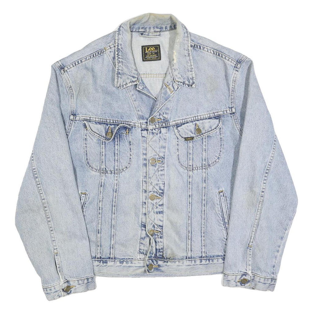 LEE Mens Blue Denim Cotton Jacket XL Woven Classic Button Closure Vintage