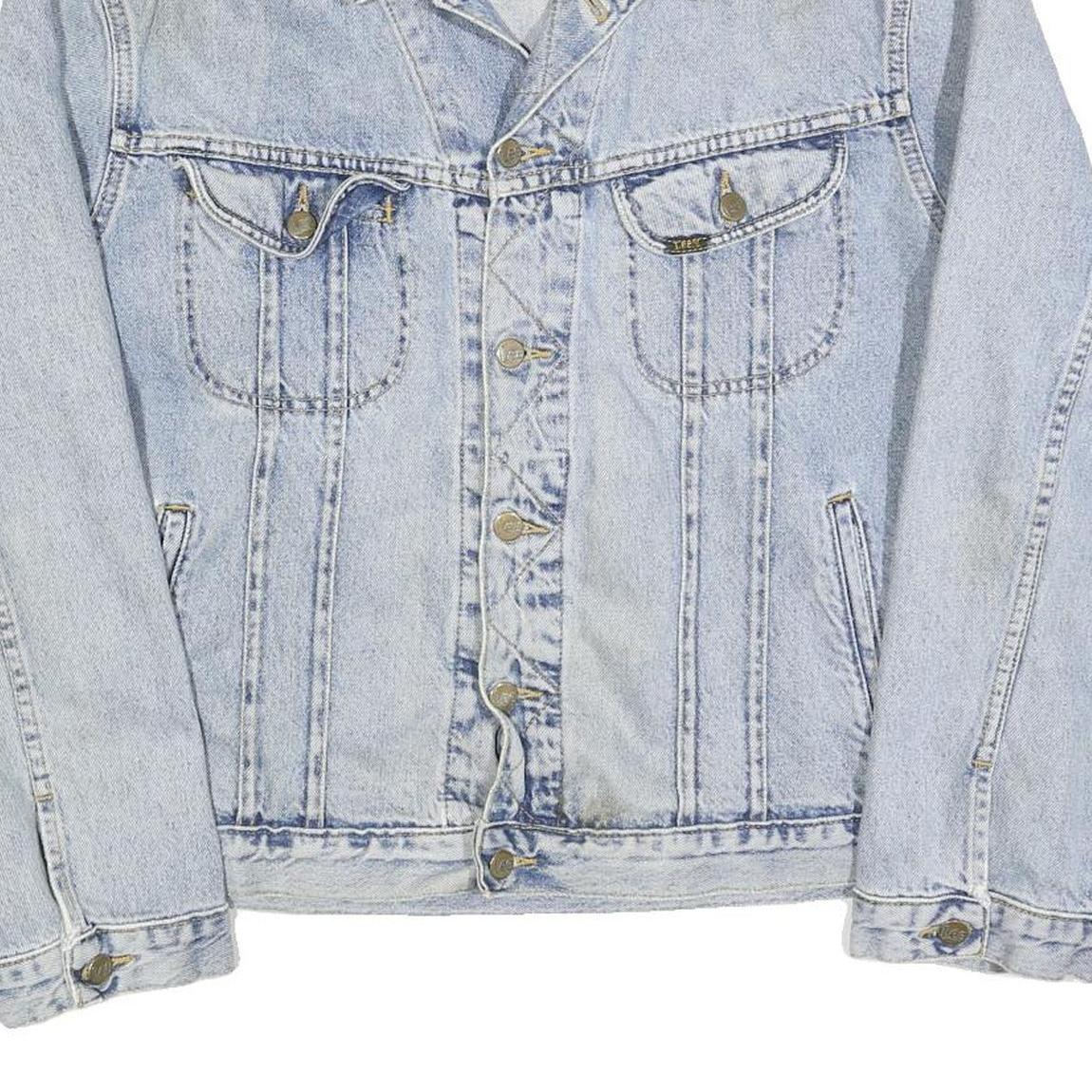 LEE Mens Blue Denim Cotton Jacket XL Woven Classic Button Closure Vintage