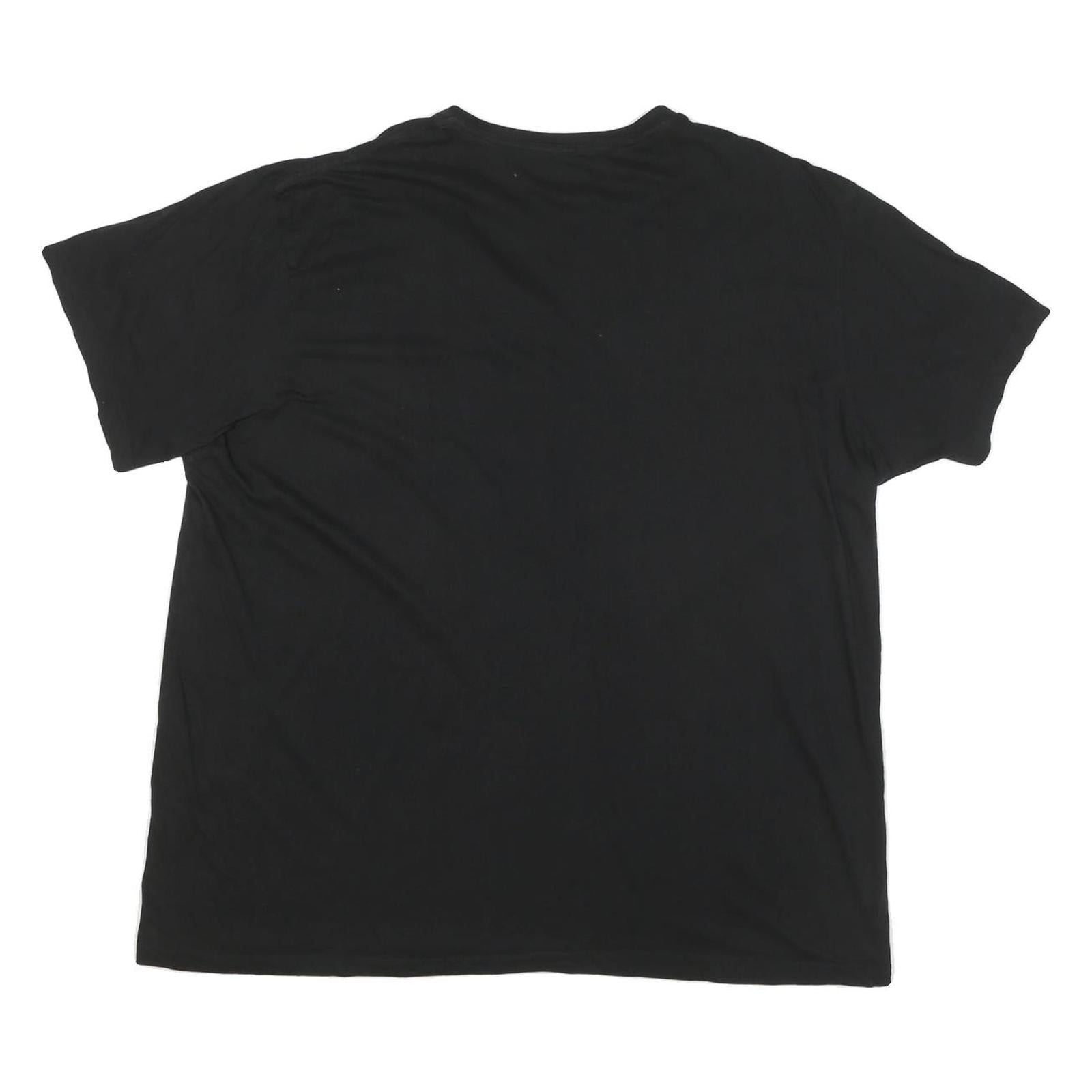 CALVIN KLEIN Mens Black V Neck T-Shirt XL Cotton Blend Casual Modern