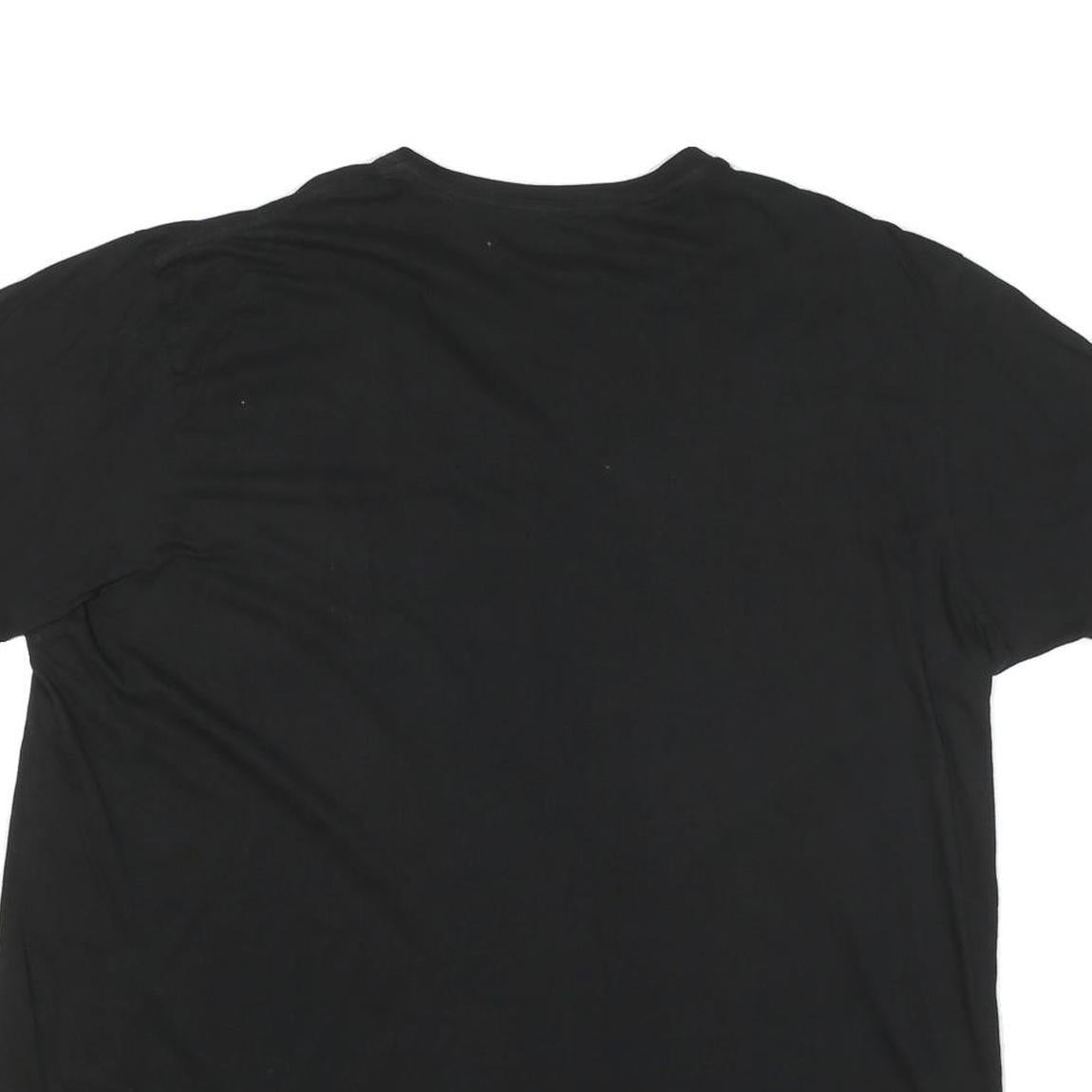 CALVIN KLEIN Mens Black V Neck T-Shirt XL Cotton Blend Casual Modern