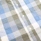 LEE Mens Blue & Grey Check Shirt M Cotton Blend Casual Long Sleeve Button Front
