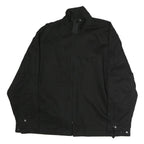 Mens Black Cotton Zip Jacket XL Plain Tactical Workwear Utility Pocket