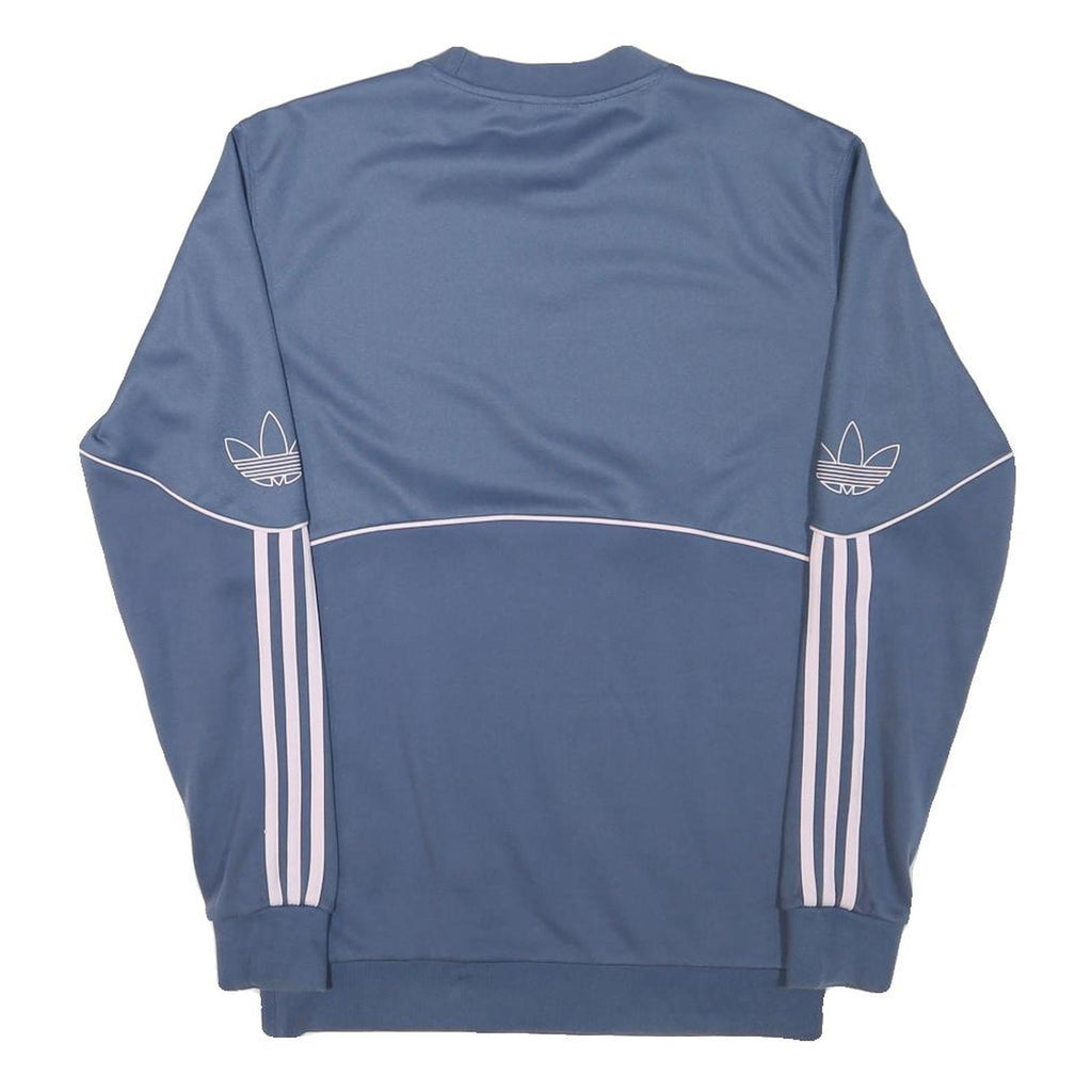 ADIDAS Mens Blue Sweatshirt Crew Neck S Polyester Blend Casual Sportswear