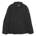 WOOLRICH Womens Black Nylon Jacket L Zip Plain Stylish Comfortable