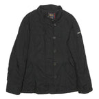 WOOLRICH Womens Black Nylon Jacket L Zip Plain Stylish Comfortable