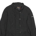 WOOLRICH Womens Black Nylon Jacket L Zip Plain Stylish Comfortable