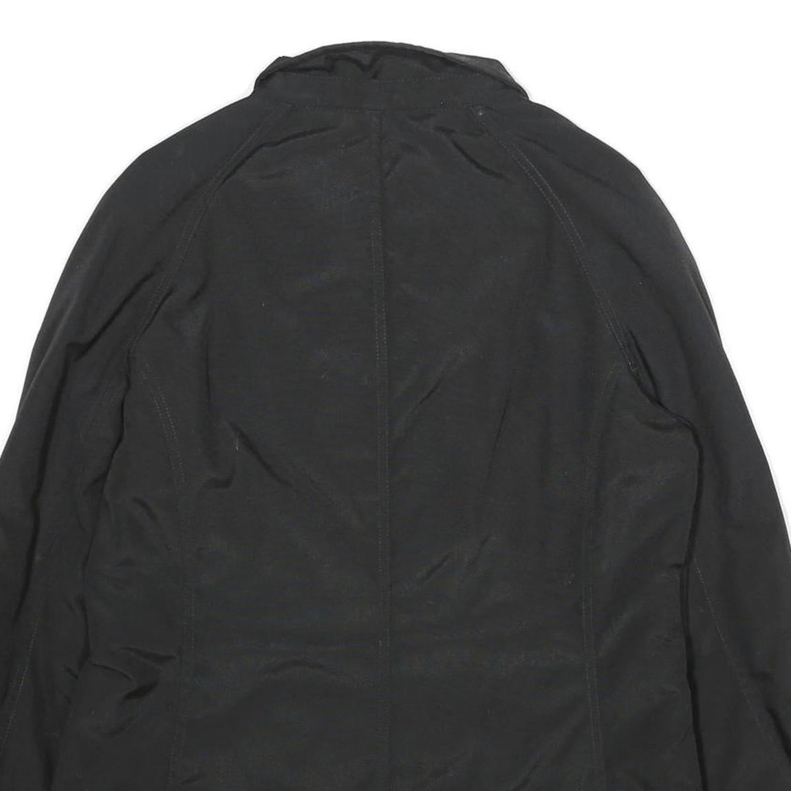 WOOLRICH Womens Black Nylon Jacket L Zip Plain Stylish Comfortable