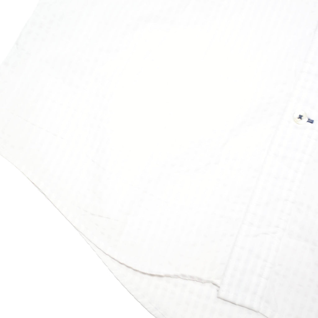 TOMMY HILFIGER Mens White & Cream Cotton Blend Shirt L Button Down Short Sleeve