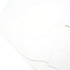 TOMMY HILFIGER Mens White & Cream Cotton Blend Shirt L Button Down Short Sleeve