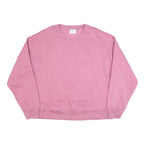 CHAMPION Womens Pink Crew Neck L Cotton Blend Sweatshirt Casual Essential