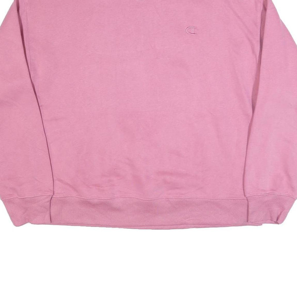 CHAMPION Womens Pink Crew Neck L Cotton Blend Sweatshirt Casual Essential