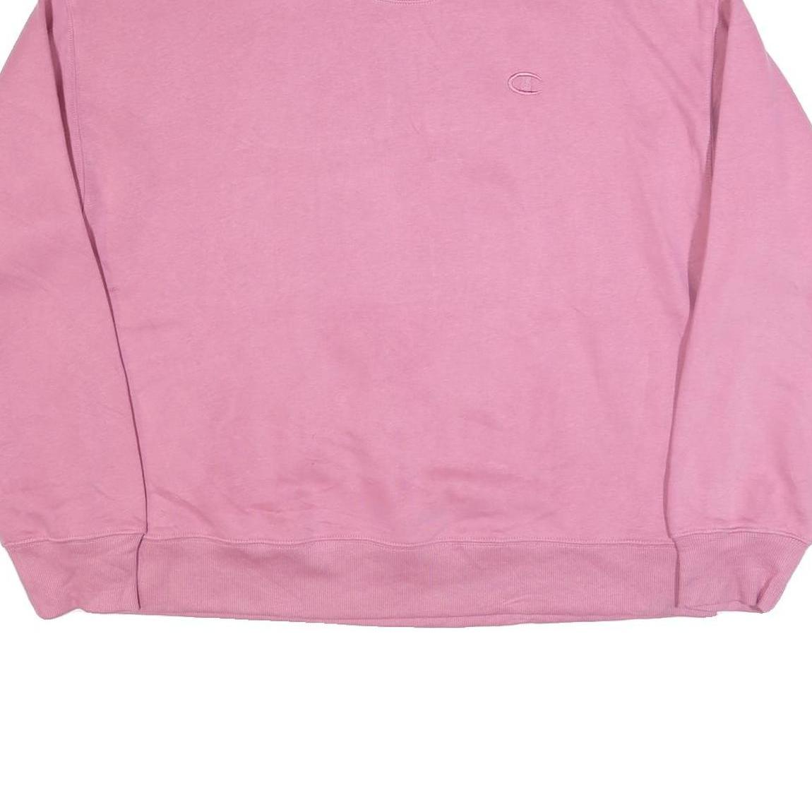 CHAMPION Womens Pink Crew Neck L Cotton Blend Sweatshirt Casual Essential