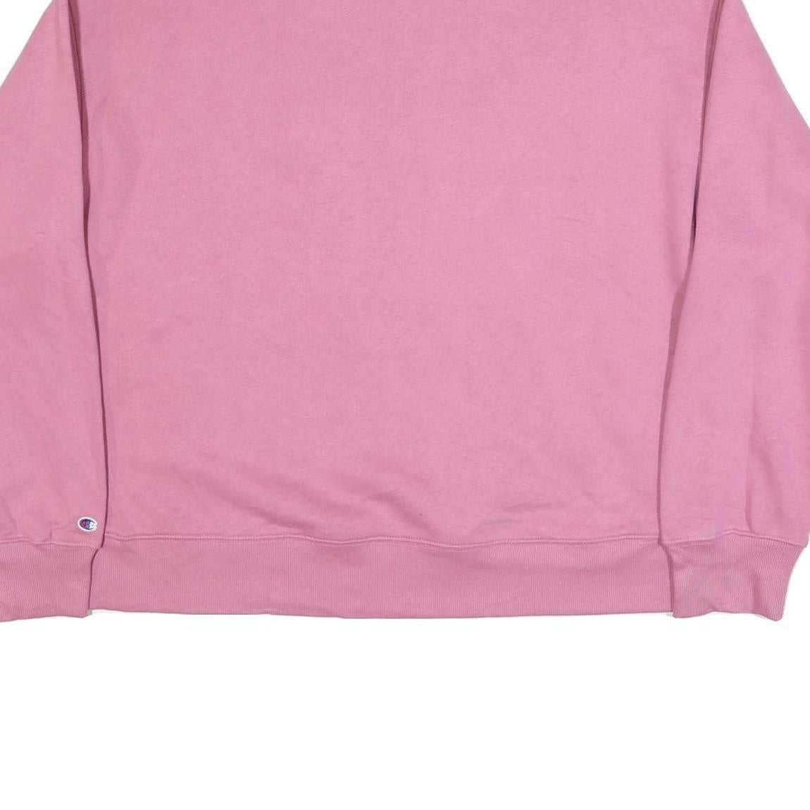 CHAMPION Womens Pink Crew Neck L Cotton Blend Sweatshirt Casual Essential
