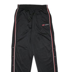 REEBOK Mens Joggers Black & Red Slim Tapered S W26 L30 Snap Button Sportswear