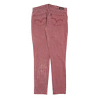 LEVI'S 524 Womens Jeans Pink Regular Skinny Denim W32 L32 Classic Zip Cotton