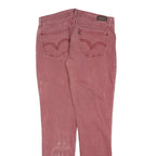 LEVI'S 524 Womens Jeans Pink Regular Skinny Denim W32 L32 Classic Zip Cotton