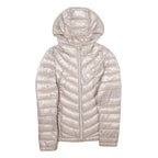 CALVIN KLEIN Womens Beige Lightweight Puffer Nylon Jacket XS Hooded Zip