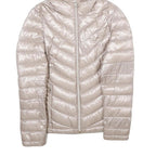 CALVIN KLEIN Womens Beige Lightweight Puffer Nylon Jacket XS Hooded Zip