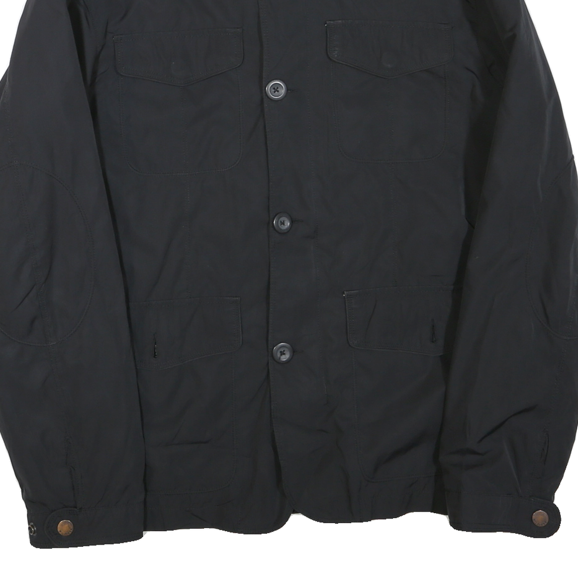 TOMMY HILFIGER Mens Black Classic Jacket M Polyester Blend Zip Plain Smart