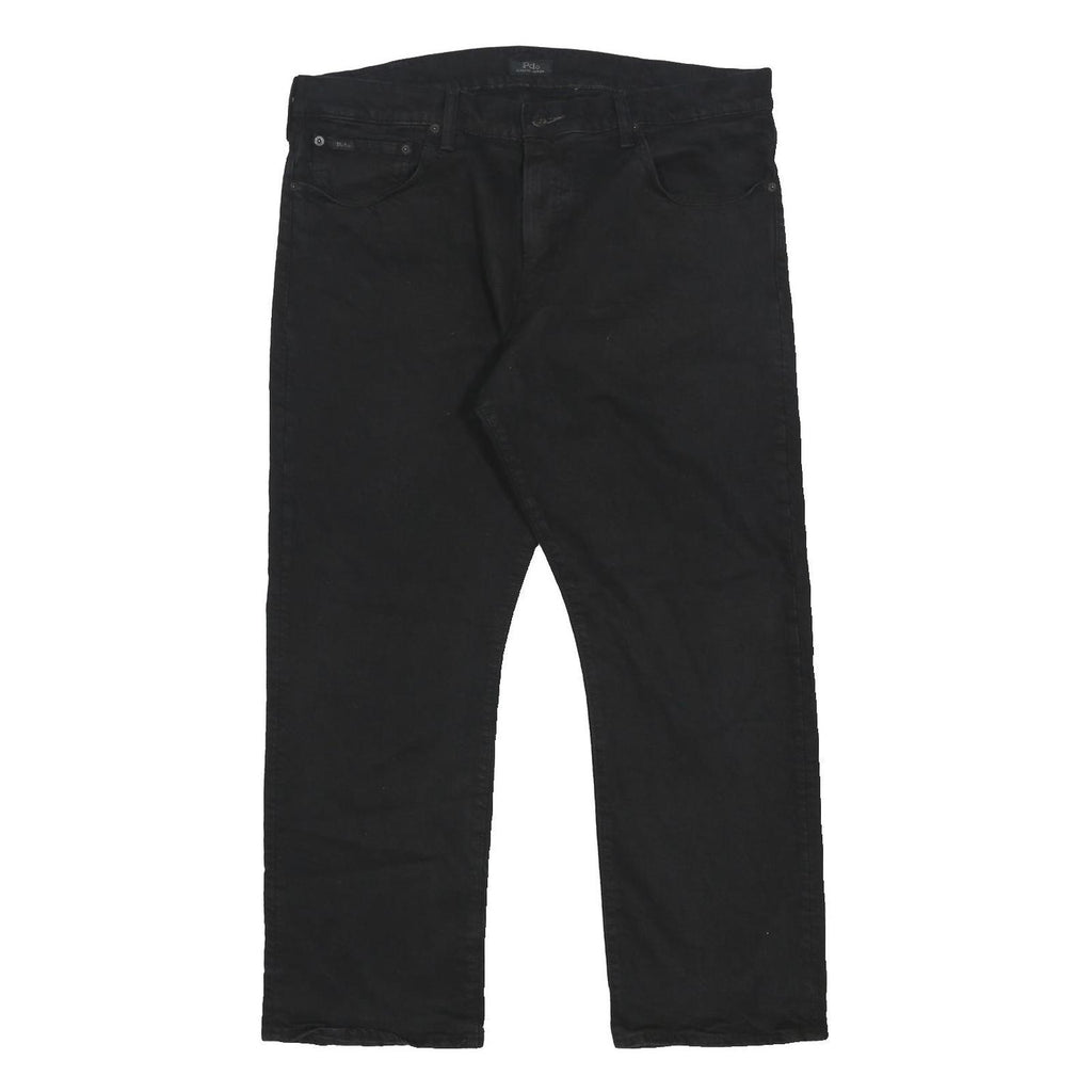 POLO RALPH LAUREN Mens Classic Black Skinny Denim W38 L30 Cotton Blend Zip Jeans