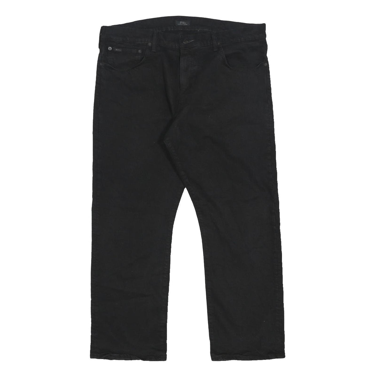 POLO RALPH LAUREN Mens Classic Black Skinny Denim W38 L30 Cotton Blend Zip Jeans