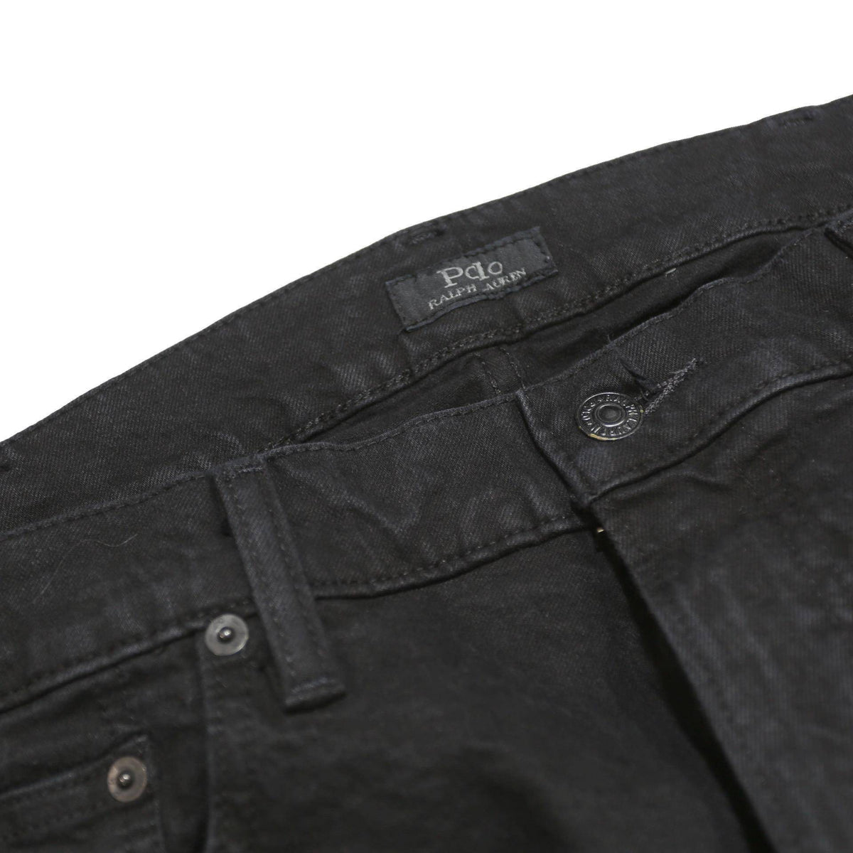 POLO RALPH LAUREN Mens Classic Black Skinny Denim W38 L30 Cotton Blend Zip Jeans