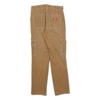 DICKIES Womens Cotton Blend Slim Beige Cargo Trousers W28 L28 Workwear Style