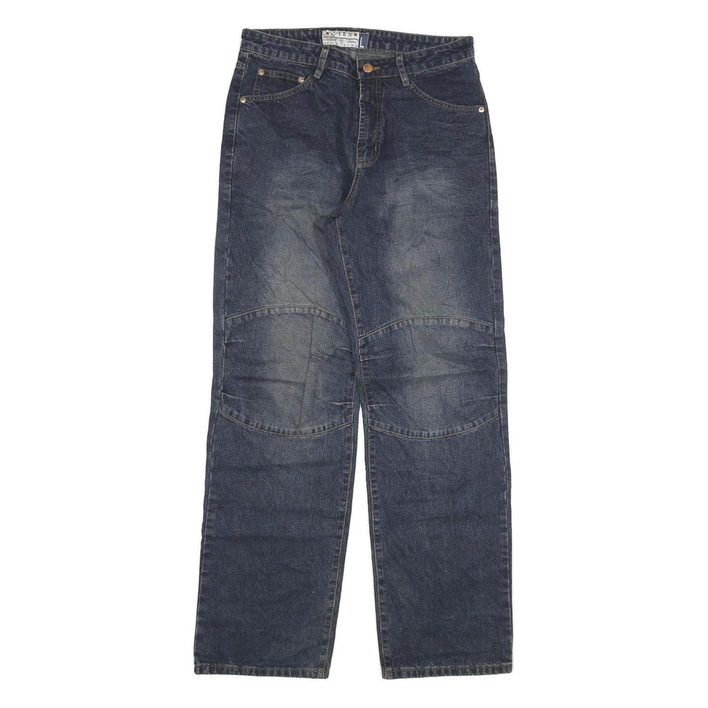CIEN Mens Regular Fit Straight Leg Denim Dark W30 L32 Zip Cotton Blend Jeans