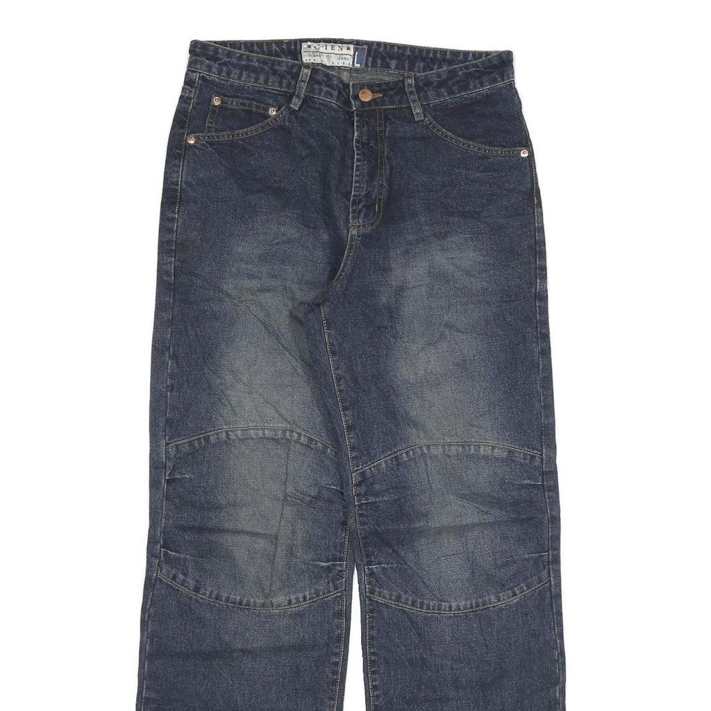 CIEN Mens Regular Fit Straight Leg Denim Dark W30 L32 Zip Cotton Blend Jeans