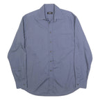 BOSS HUGO BOSS Mens Blue Plain Shirt M Cotton Long Sleeve Button Collar Regular