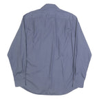 BOSS HUGO BOSS Mens Blue Plain Shirt M Cotton Long Sleeve Button Collar Regular