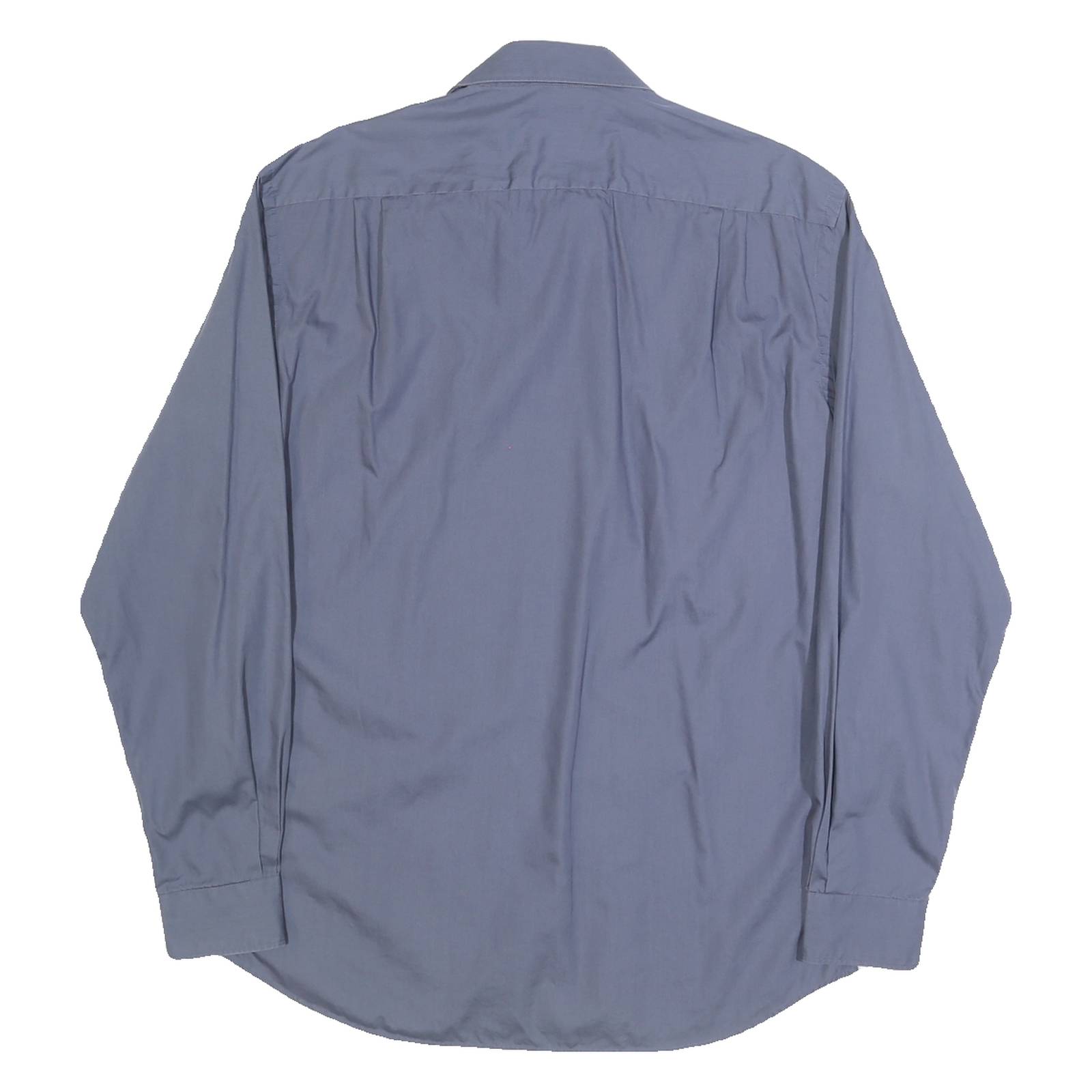 BOSS HUGO BOSS Mens Blue Plain Shirt M Cotton Long Sleeve Button Collar Regular